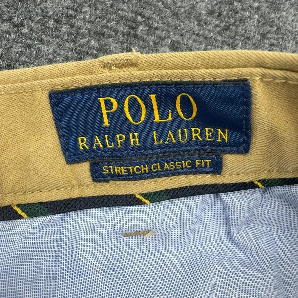 Polo Ralph Lauren Pants Mens 48/30 Khaki Cotton Poly Stretch Classic Fit Preppy
